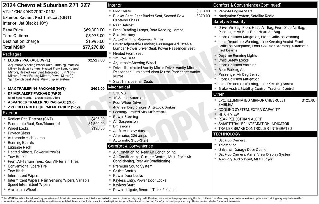 Certified 2024 Chevrolet Suburban Z71 w/ Luxury Package image 11