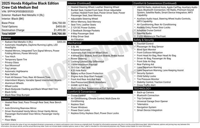 Used 2025 Honda Ridgeline Black Edition image 34