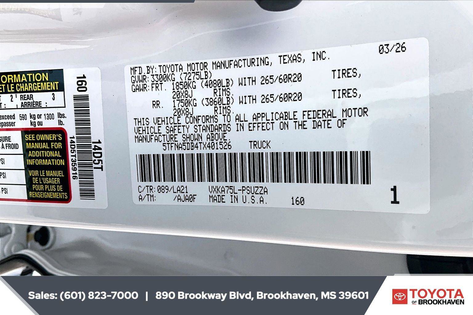 New 2026 Toyota Tundra Platinum image 7