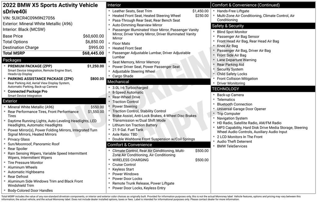 Used 2022 BMW X5 sDrive40i w/ Premium Package RWD image 36