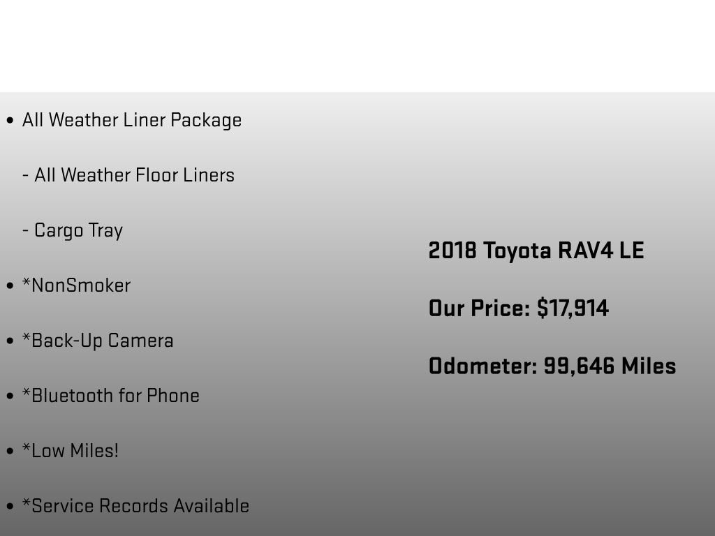 Used 2018 Toyota RAV4 LE w/ All Weather Liner Package FWD image 6