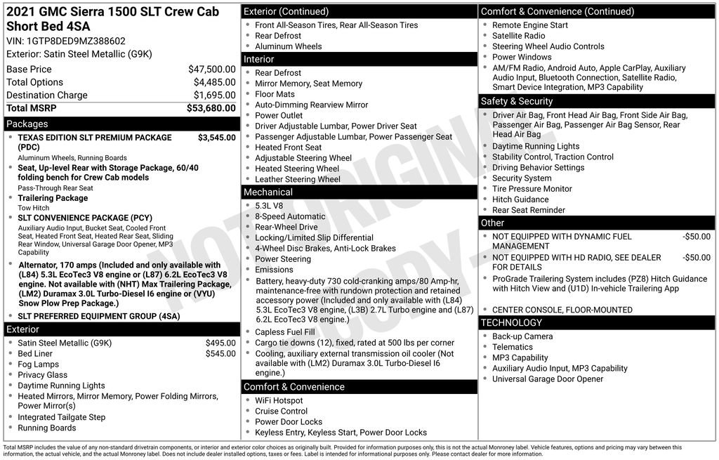 Used 2021 GMC Sierra 1500 SLT RWD image 3