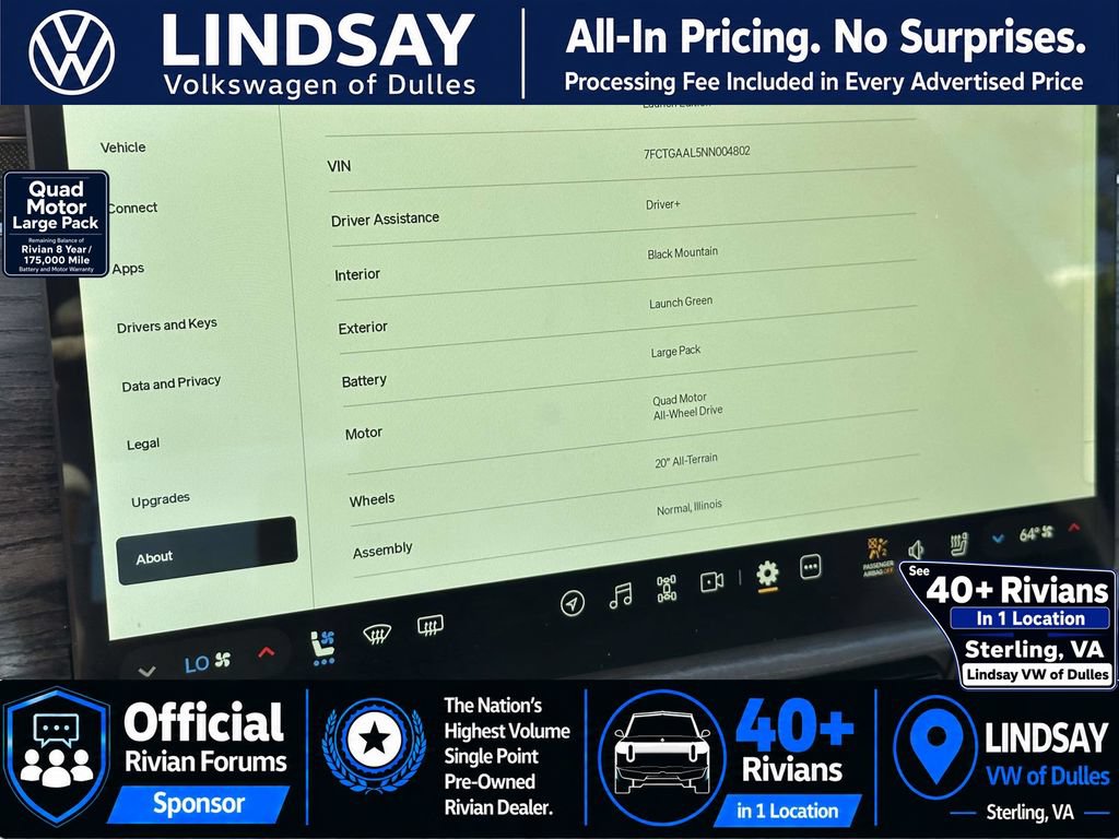 Used 2022 Rivian R1T Launch Edition AWD/4WD image 26