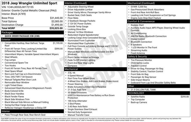 Used 2018 Jeep Wrangler Unlimited Sport image 4