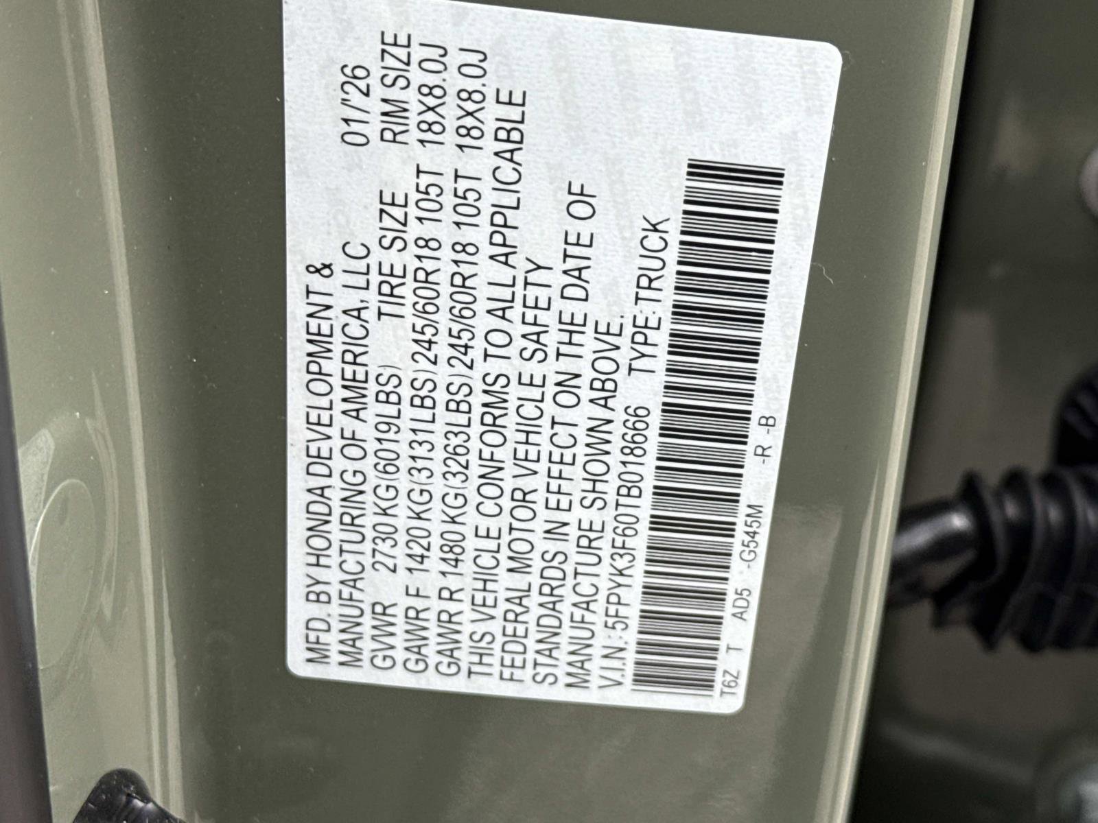 New 2026 Honda Ridgeline TrailSport image 25