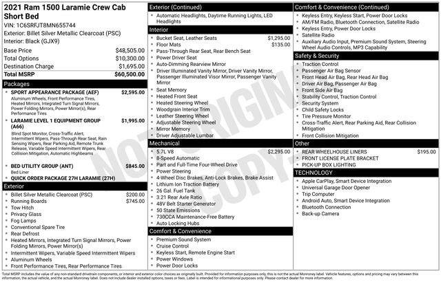Used 2021 RAM 1500 Laramie w/ Sport Appearance Package image 12