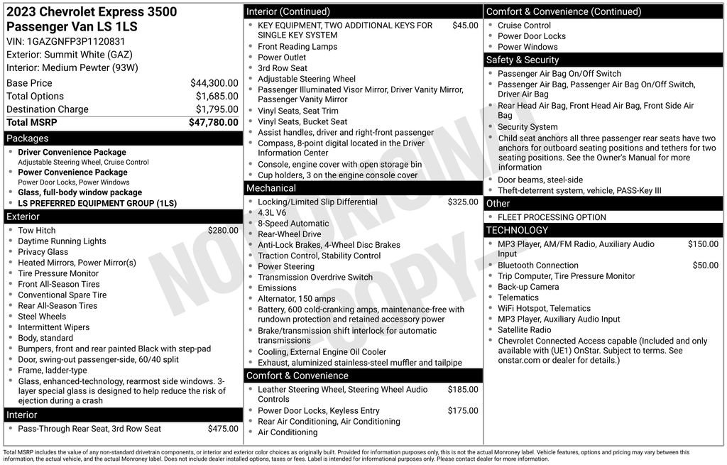 Used 2023 Chevrolet Express 3500 LS RWD image 32