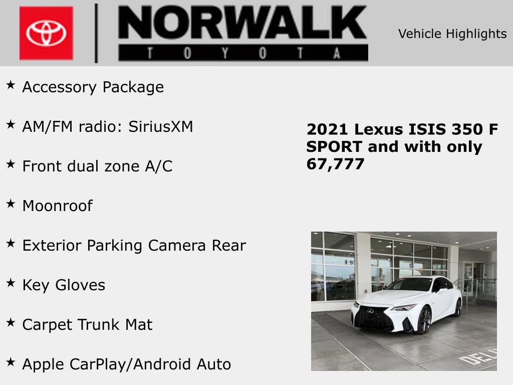 Used 2021 Lexus IS 350 F Sport w/ Accessory Package RWD image 10