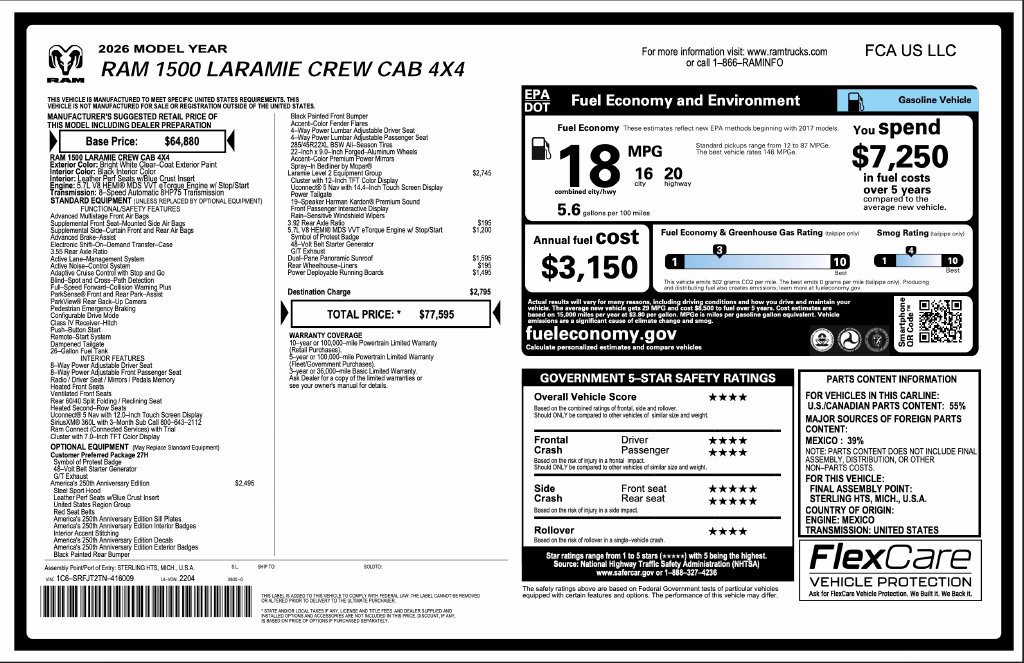Certified 2026 RAM 1500 Laramie AWD/4WD image 7