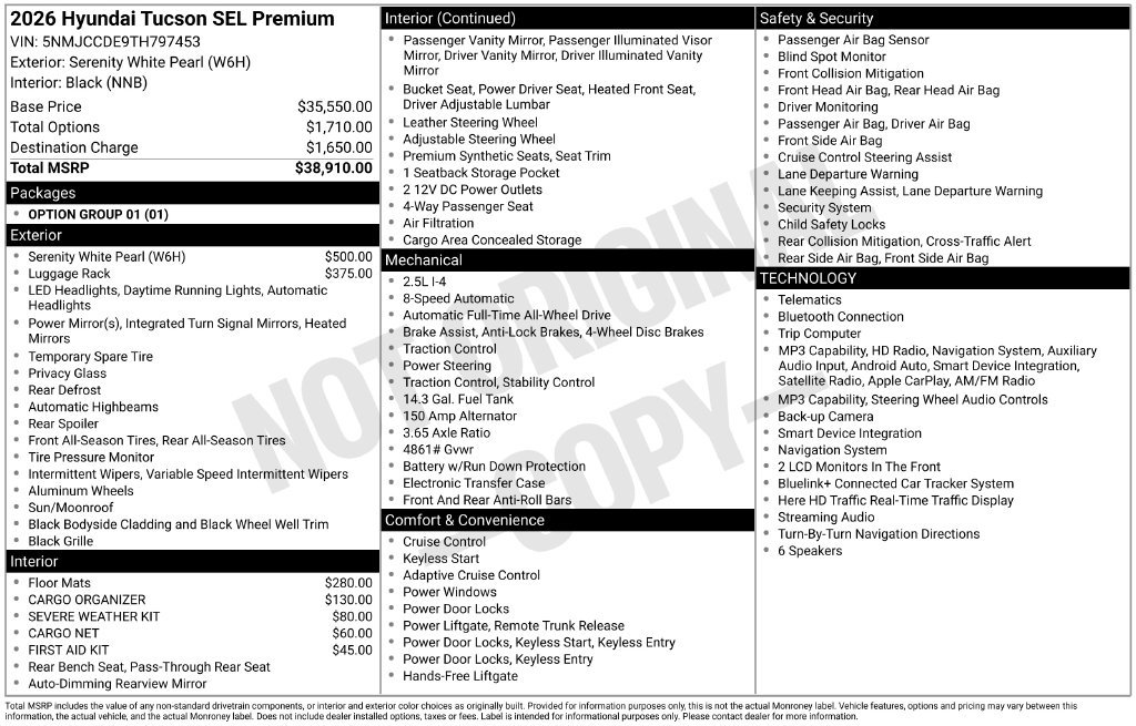 New 2026 Hyundai Tucson SEL AWD/4WD image 6