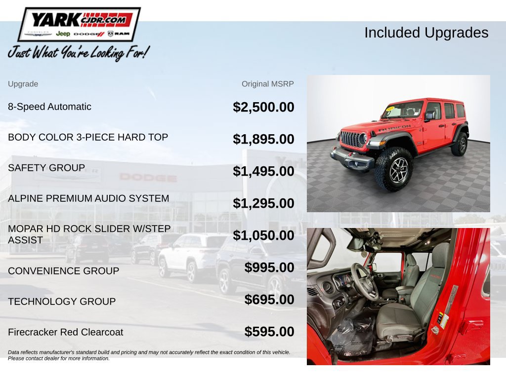 Certified 2025 Jeep Wrangler Unlimited Rubicon w/ Safety Group AWD/4WD image 5