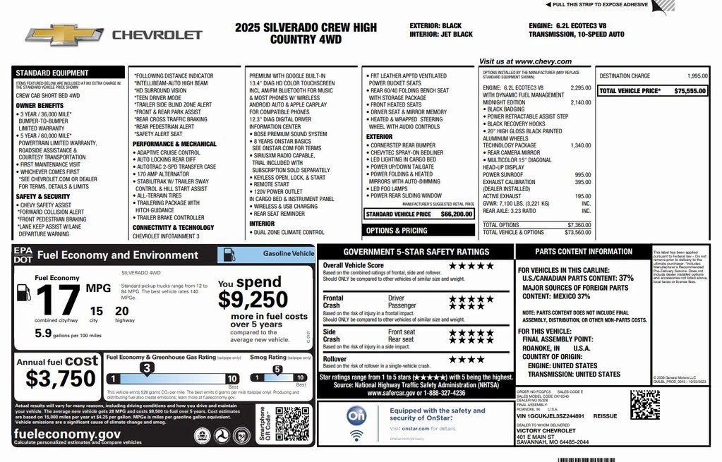 Certified 2025 Chevrolet Silverado 1500 High Country w/ Midnight Edition image 2