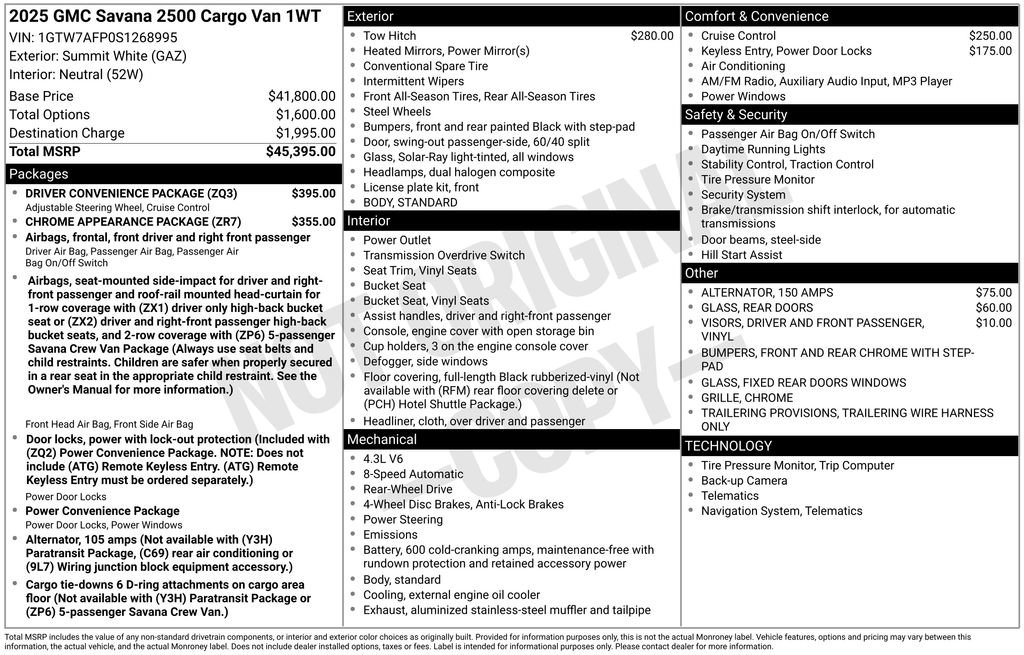 New 2025 GMC Savana 2500 w/ Driver Convenience Package image 35