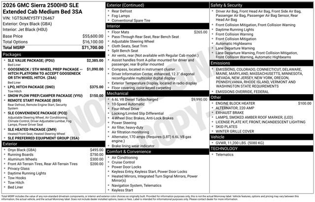 New 2026 GMC Sierra 2500 SLE w/ SLE Value Package; image 1