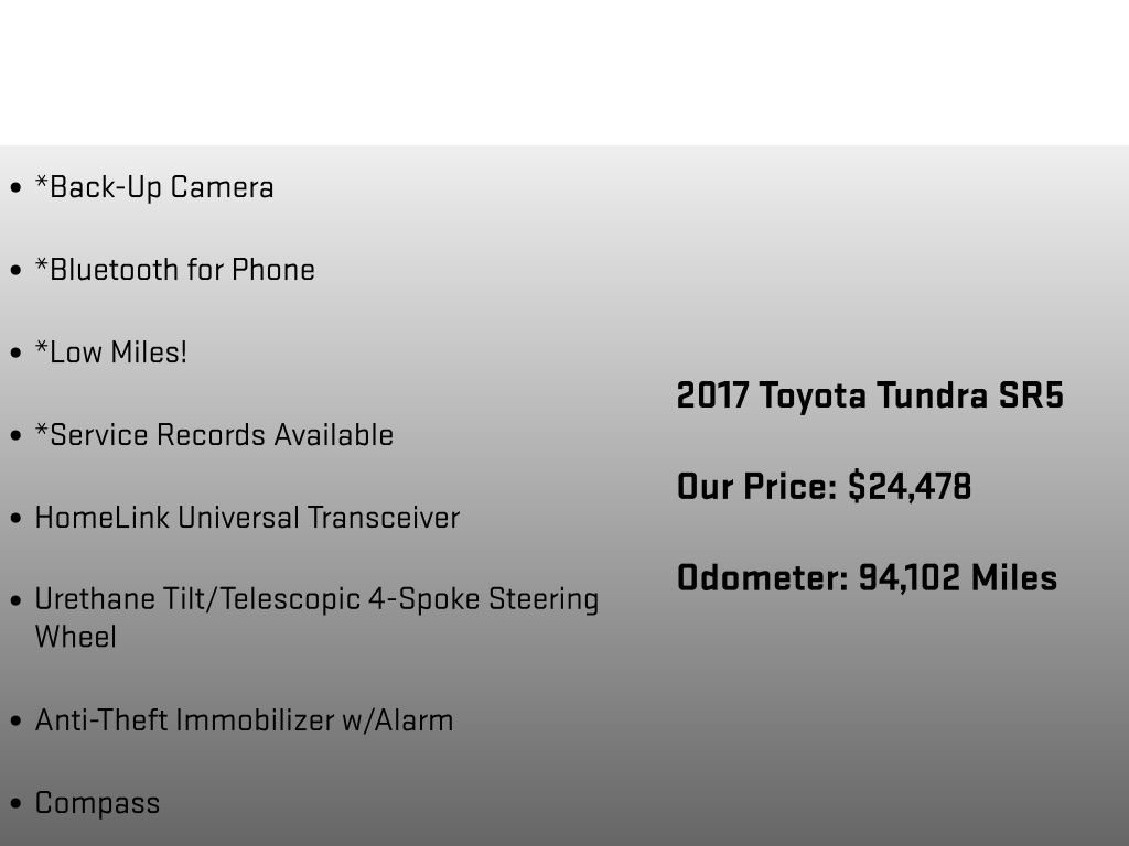 Used 2017 Toyota Tundra SR5 w/ SR5 Upgrade Package RWD image 12