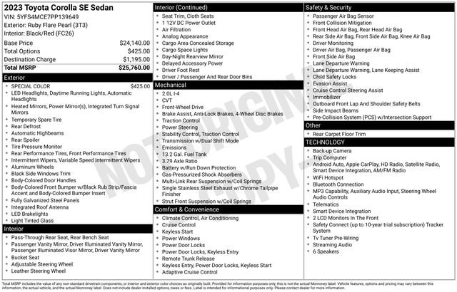 Used 2023 Toyota Corolla SE FWD image 26