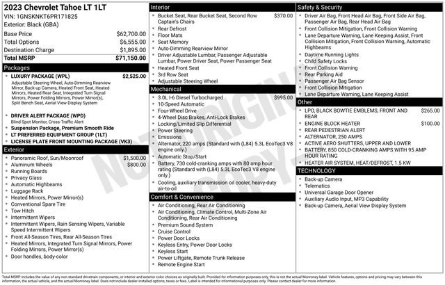 Used 2023 Chevrolet Tahoe LT w/ Luxury Package AWD/4WD image 50