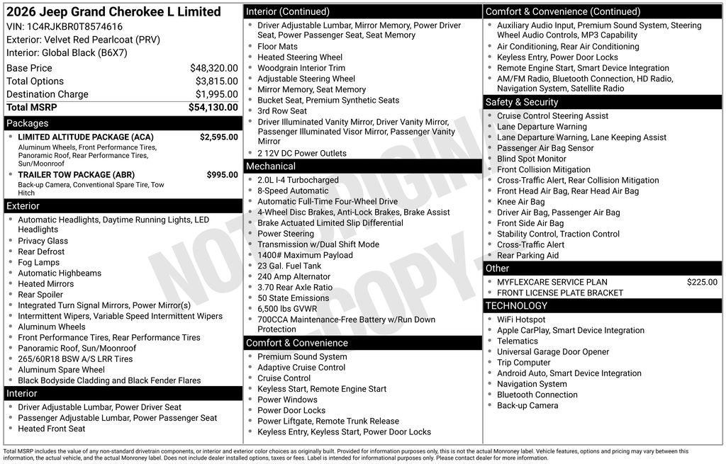 New 2026 Jeep Grand Cherokee L Limited w/ Limited Altitude Package AWD/4WD image 26