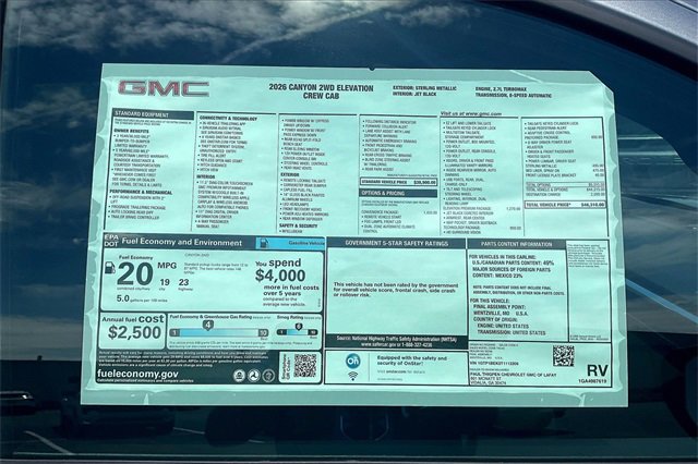 New 2026 GMC Canyon Elevation w/ Convenience Package image 14