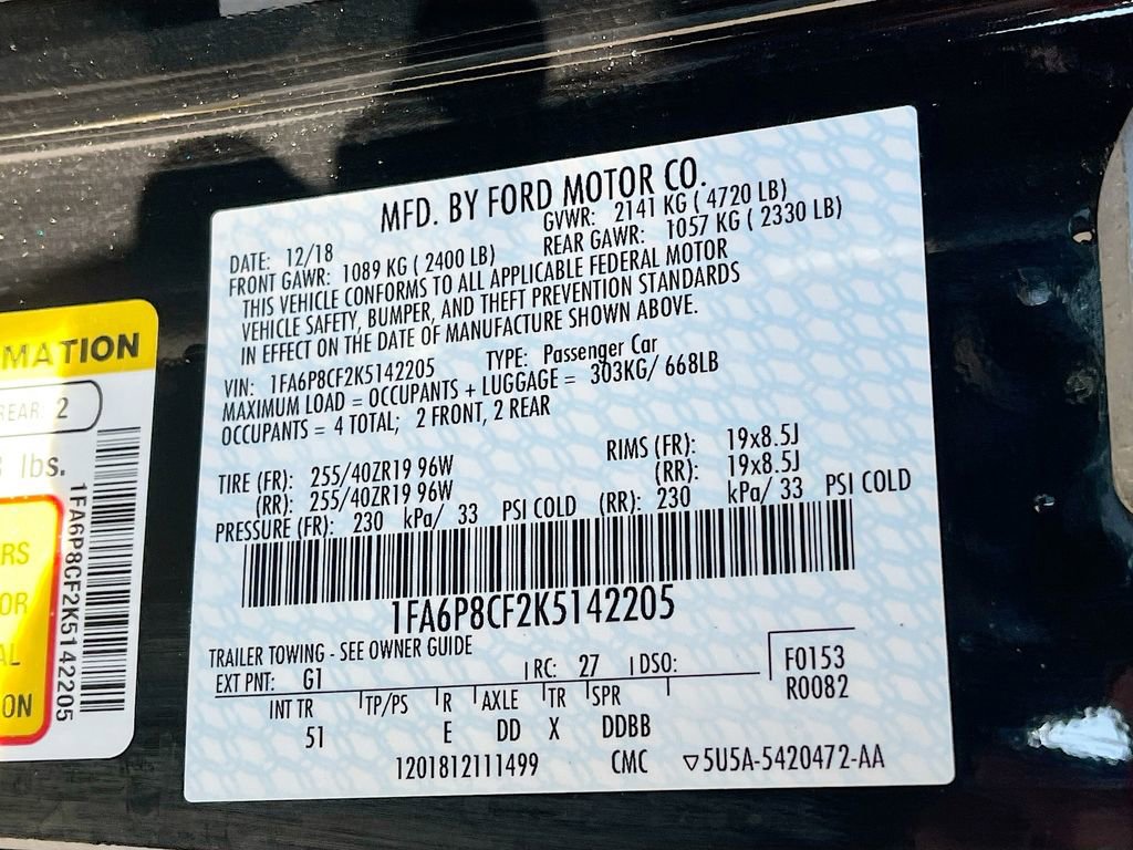 Used 2019 Ford Mustang GT Premium w/ Equipment Group 401A RWD image 30