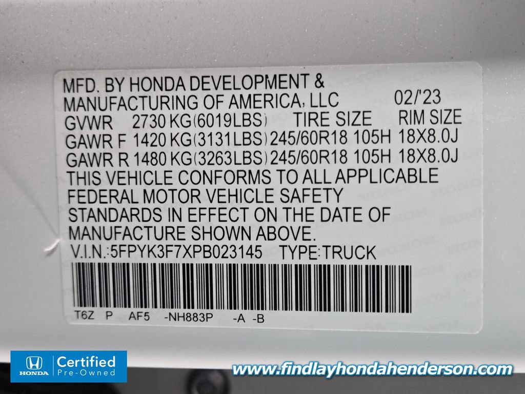 Certified 2023 Honda Ridgeline RTL-E image 14