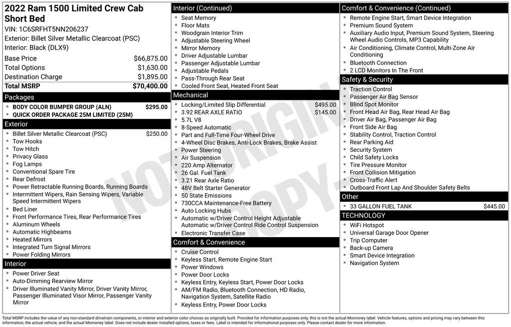 Used 2022 RAM 1500 Limited w/ Body Color Bumper Group image 6