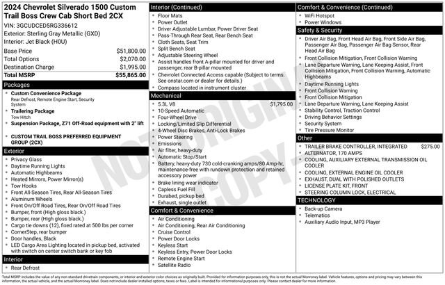 Used 2024 Chevrolet Silverado 1500 Custom Trail Boss image 35