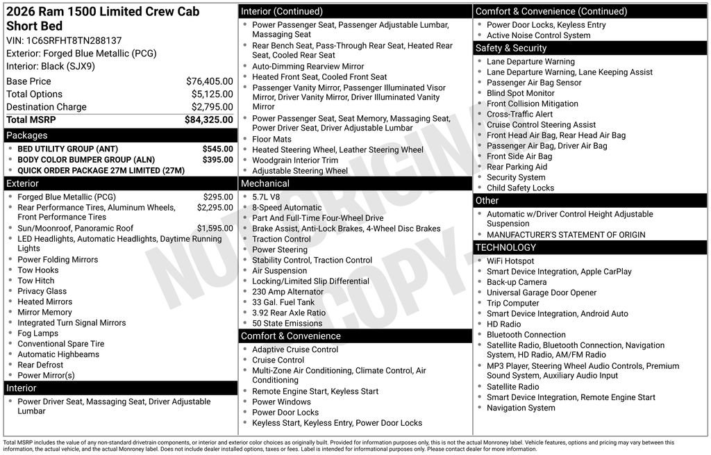 New 2026 RAM 1500 Limited w/ Bed Utility Group AWD/4WD image 6