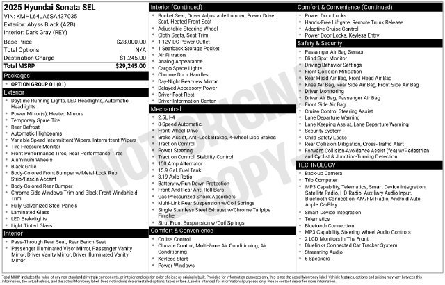 Used 2025 Hyundai Sonata SEL FWD image 30