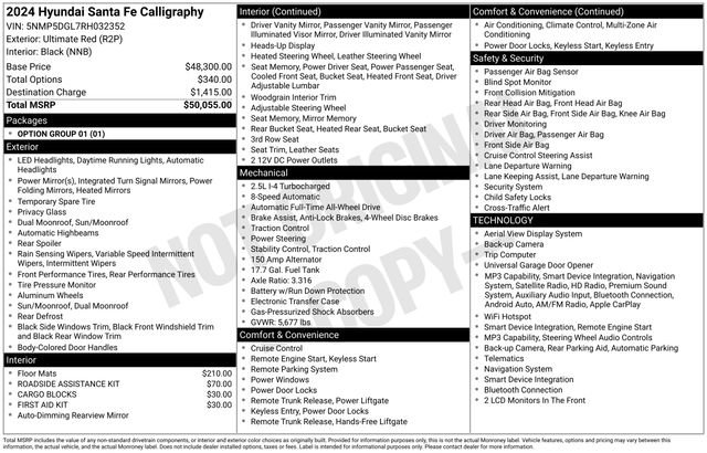 Certified 2024 Hyundai Santa Fe Calligraphy AWD/4WD image 12