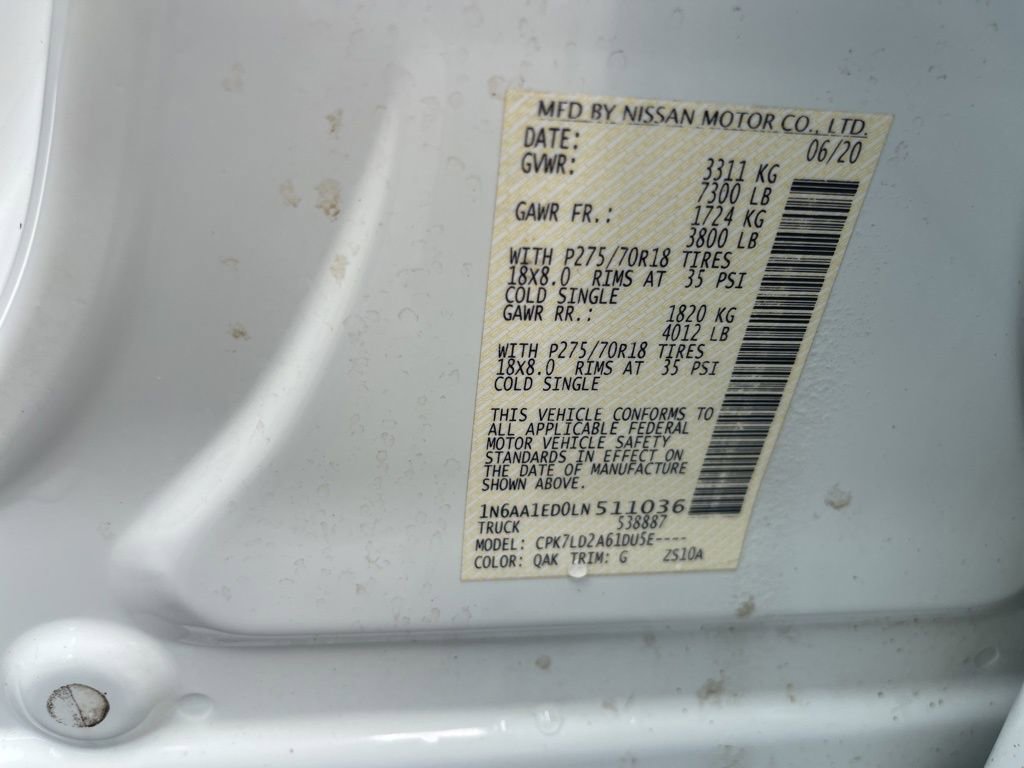 Used 2020 Nissan Titan PRO-4X w/ Pro-4x Utility Package AWD/4WD image 31