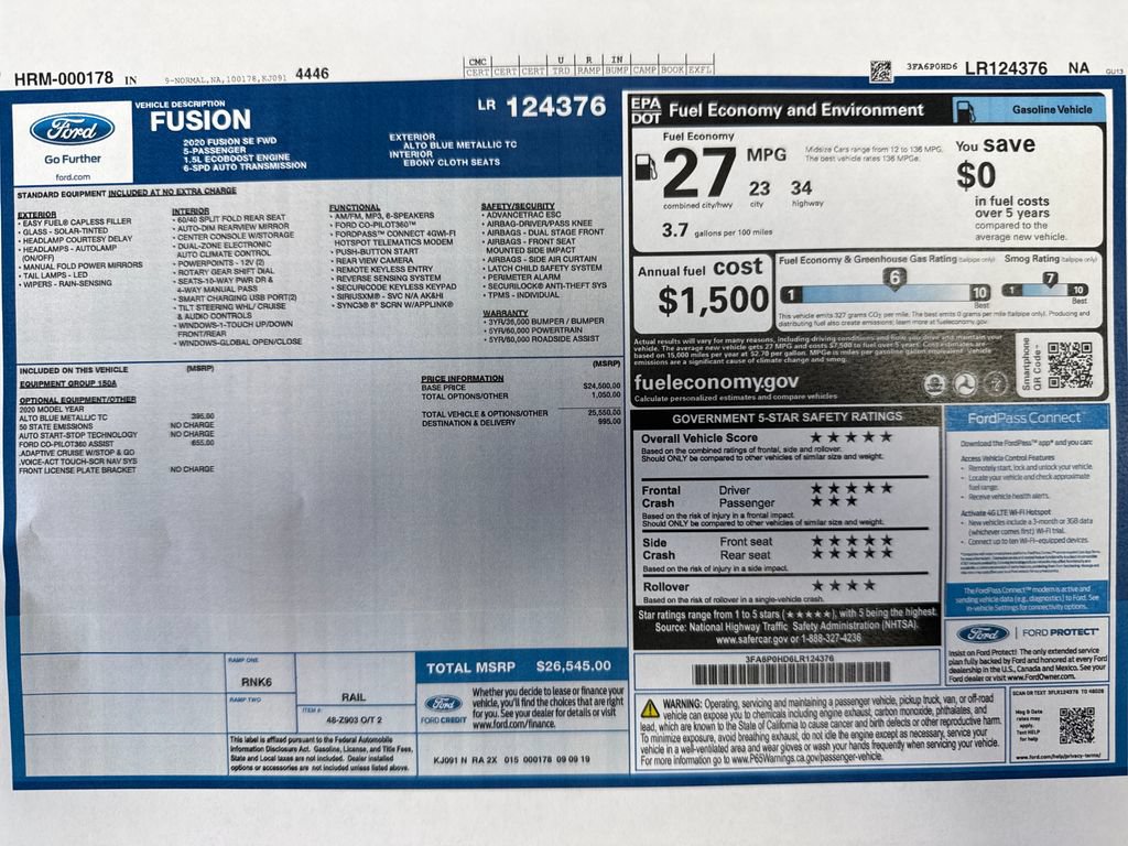 Used 2020 Ford Fusion SE FWD image 27