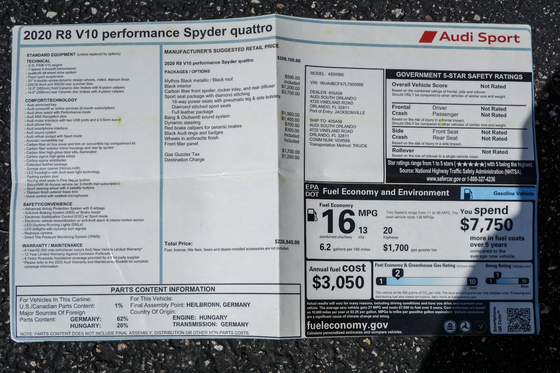 Used 2020 Audi R8 V10 performance AWD/4WD image 31