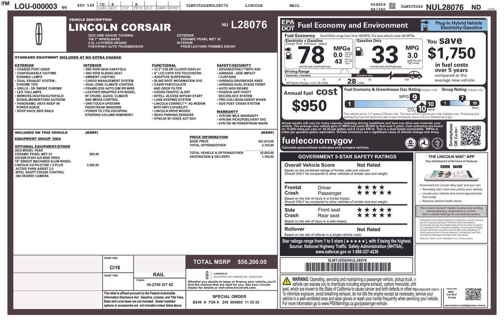 Used 2022 Lincoln Corsair Grand Touring AWD/4WD image 55