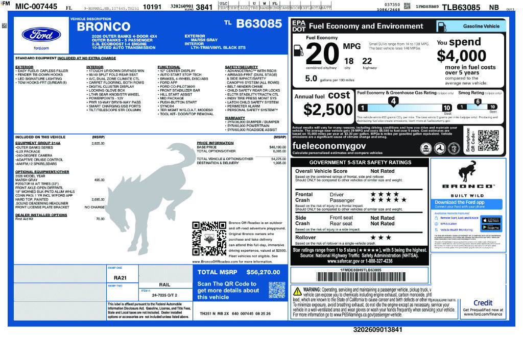 New 2026 Ford Bronco Outer Banks AWD/4WD image 34