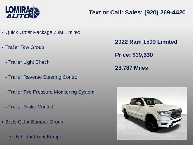 Used 2022 RAM 1500 Limited w/ Body-Colour Bumper Group AWD/4WD image 8