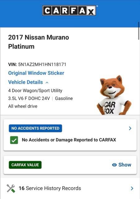 Used 2017 Nissan Murano Platinum w/ Platinum Technology Package AWD/4WD image 6