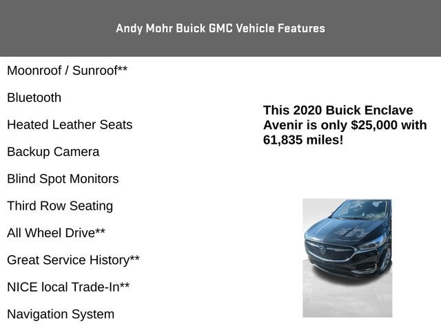 Used 2020 Buick Enclave Avenir w/ Avenir Technology Package AWD/4WD image 4