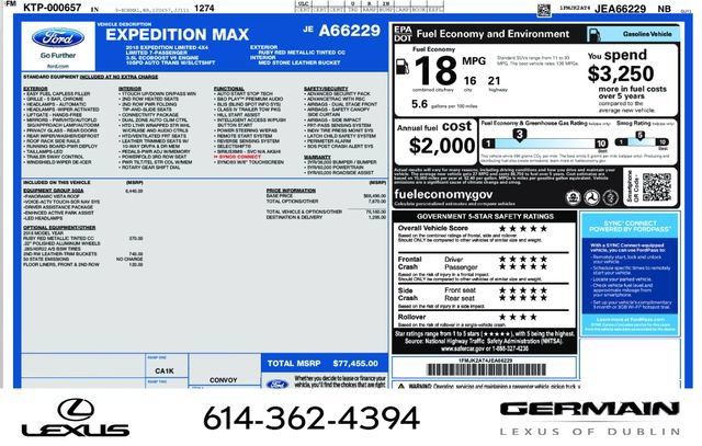 Used 2018 Ford Expedition Max Limited w/ Equipment Group 302A AWD/4WD image 8