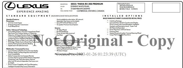 Used 2023 Lexus RX 350 Premium w/ Accessory Package (Z1) image 2