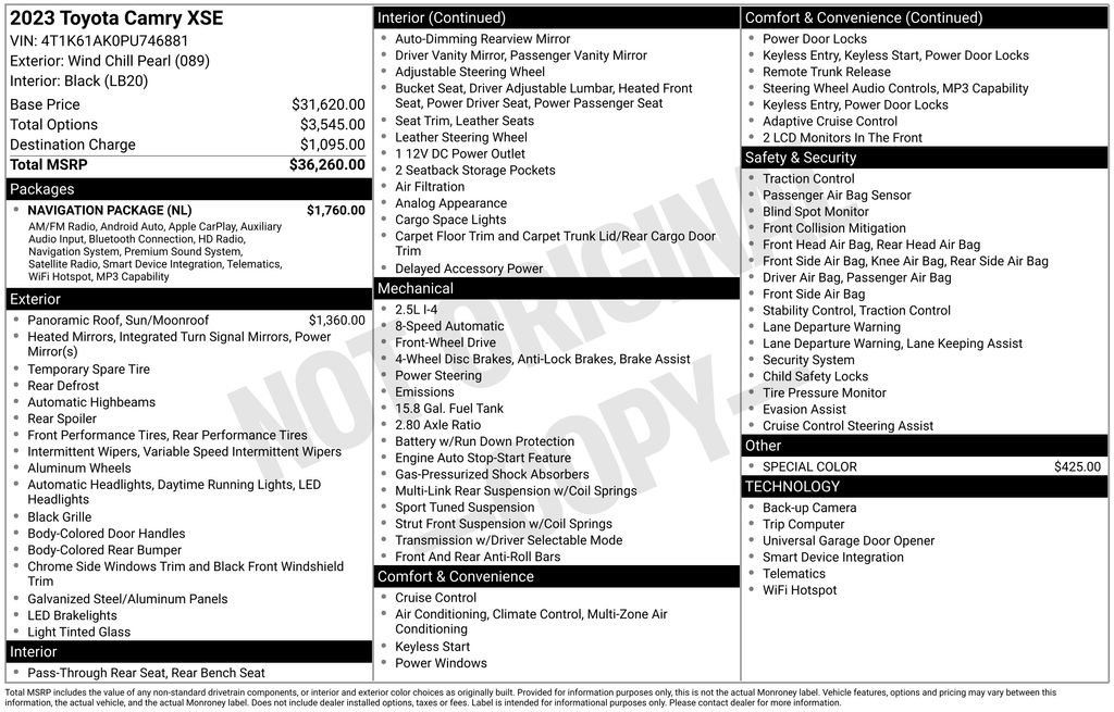 Used 2023 Toyota Camry XSE w/ Navigation Package FWD image 6