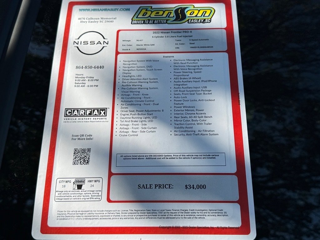 Certified 2022 Nissan Frontier Pro-X w/ Technology Package image 27