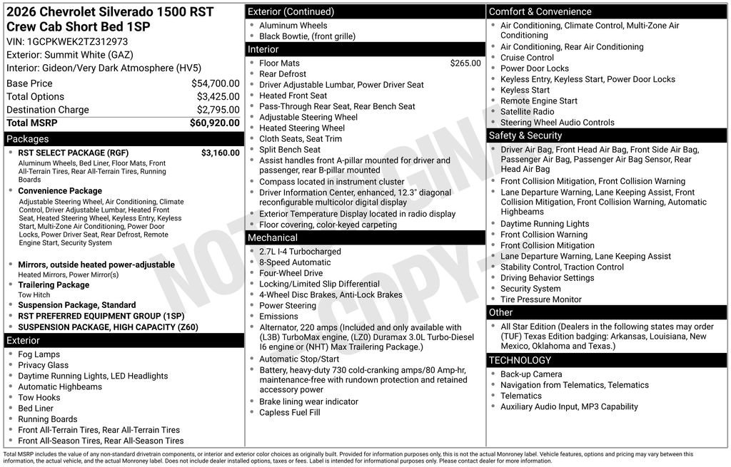 New 2026 Chevrolet Silverado 1500 RST w/ RST Select Package AWD/4WD image 4