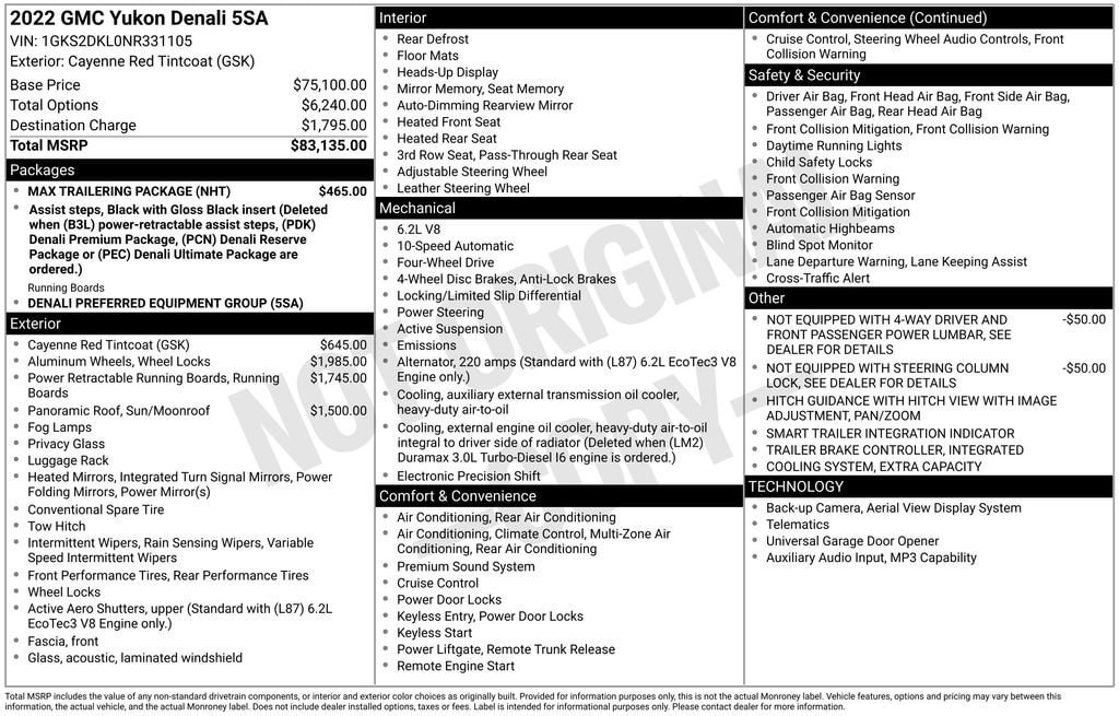 Certified 2022 GMC Yukon Denali w/ Max Trailering Package AWD/4WD image 11
