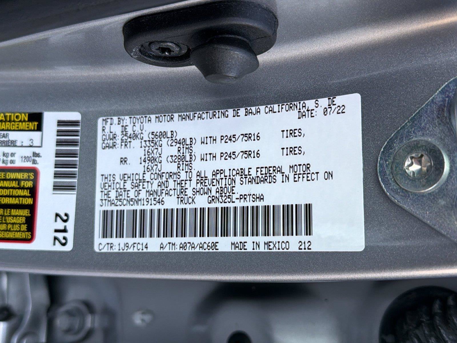 Used 2022 Toyota Tacoma SR5 w/ Technology Package RWD image 31