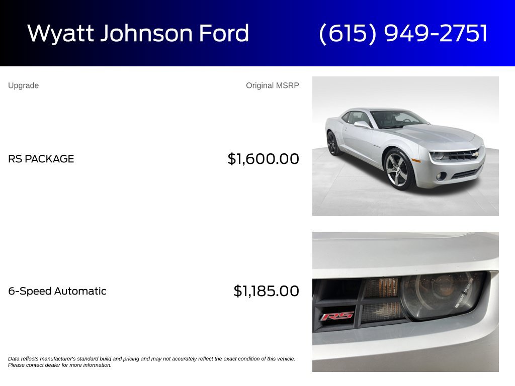 Used 2011 Chevrolet Camaro LT w/ RS Package RWD image 5