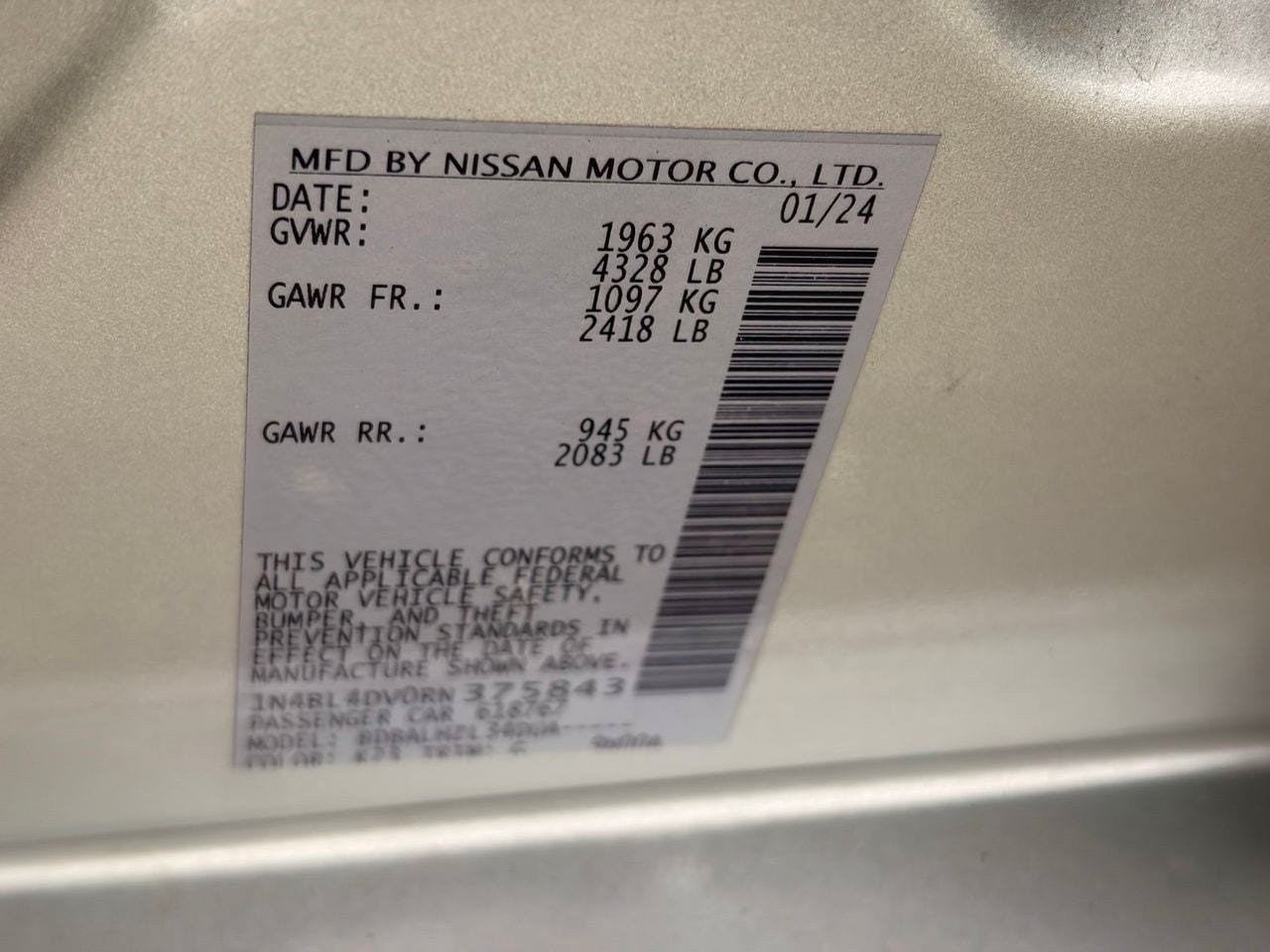 Certified 2024 Nissan Altima 2.5 SV FWD image 31