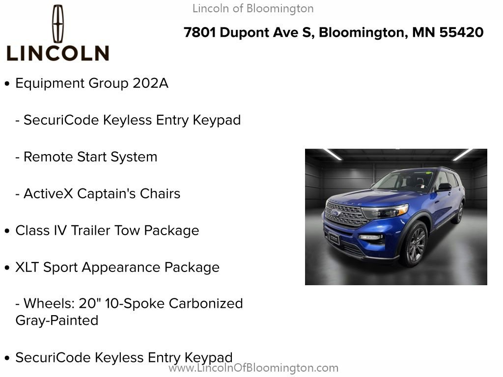 Used 2022 Ford Explorer XLT w/ Equipment Group 202A AWD/4WD image 9