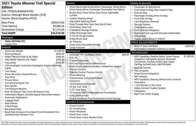 Used 2021 Toyota 4Runner Trail Special Edition AWD/4WD image 36