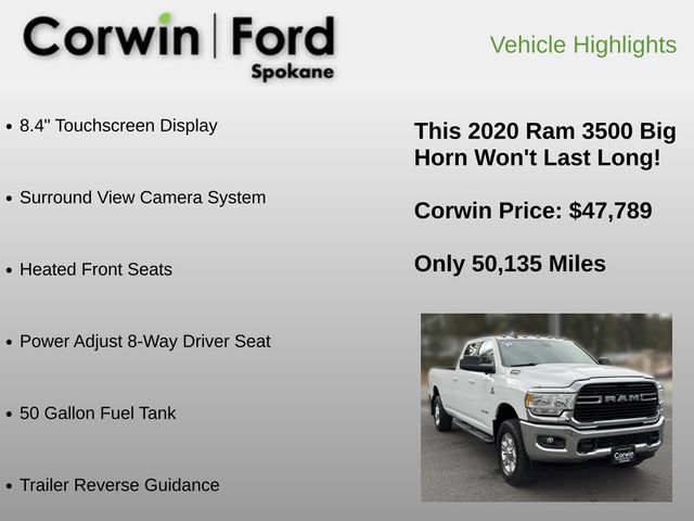 Used 2020 RAM 3500 Big Horn w/ Towing Technology Group AWD/4WD image 24